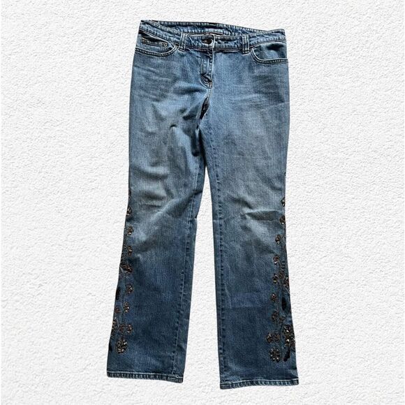 Vintage INC Women’s Size 12 Embellished Whimsical Fairy Flared Jeans Stretch - Picture 3 of 11